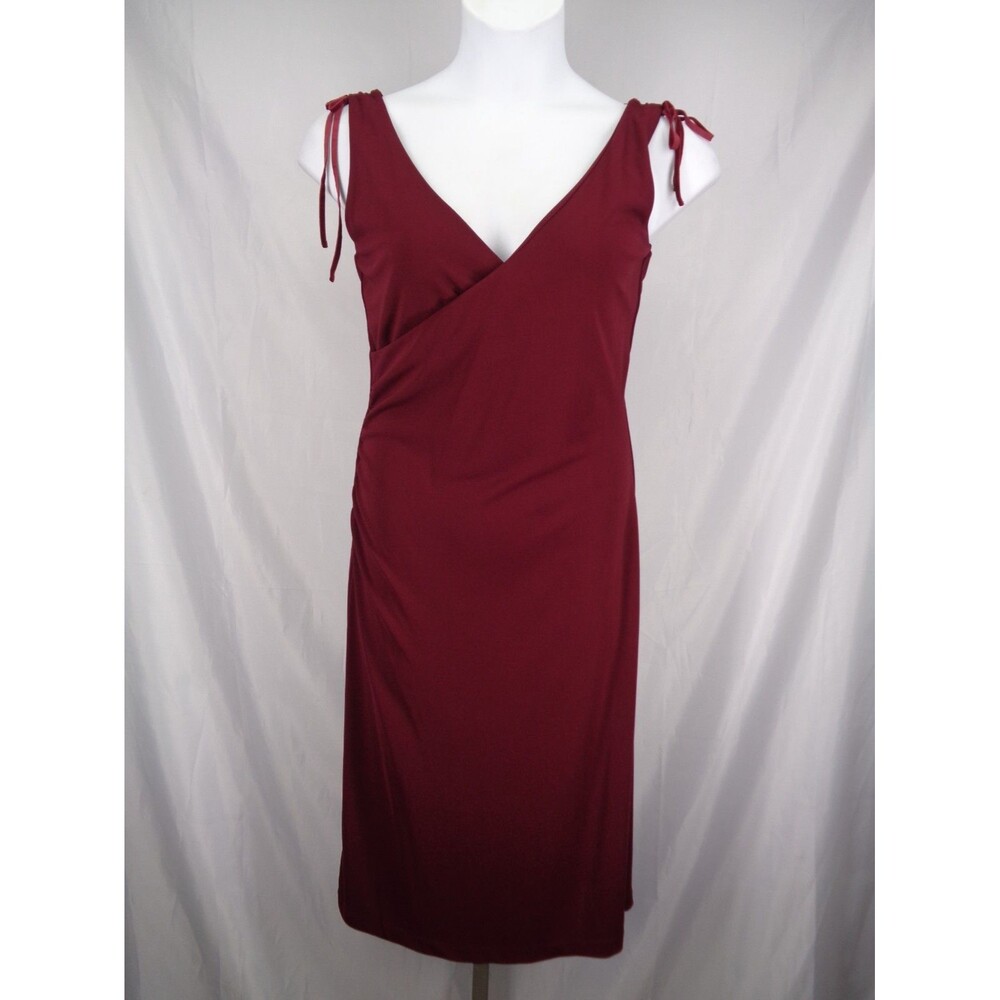 Vintage Y2K 90's Banana Republic Crossover Midi Dress Medium Ribbon Shoulder New